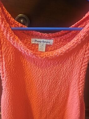 Tommy Bahama Bright Coral Knit Sleeveless Top